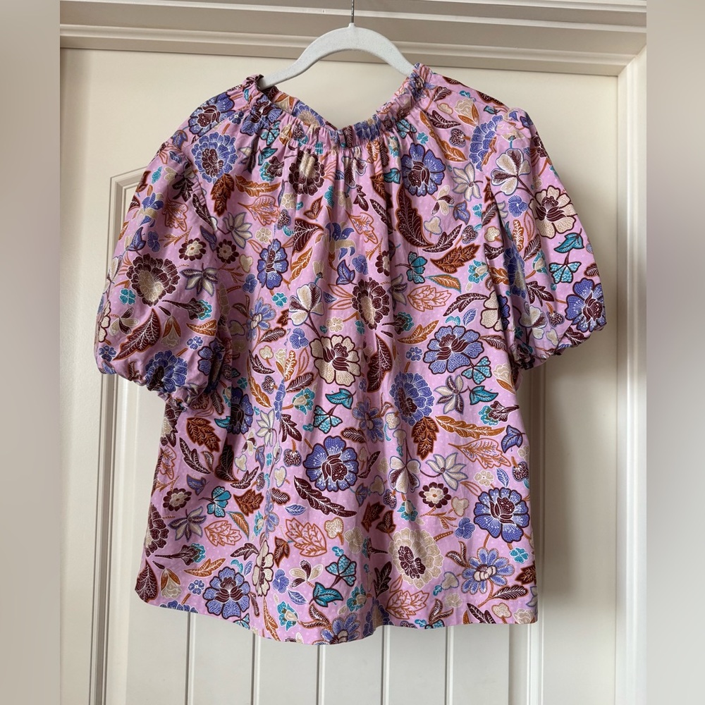 Ann Taylor purple blouse with bow accent on the back. Size Large.